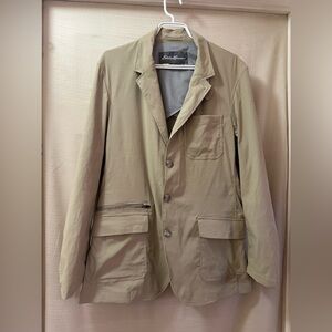 Eddie Bauer BOGO Travex Men’s Lightweight Safari Blazer Jacket Beige Size 40 ⚫️